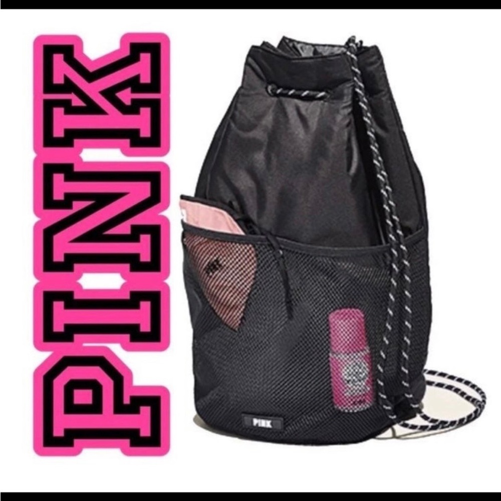 Pink drawstring bag